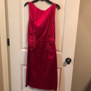 Red satin dress